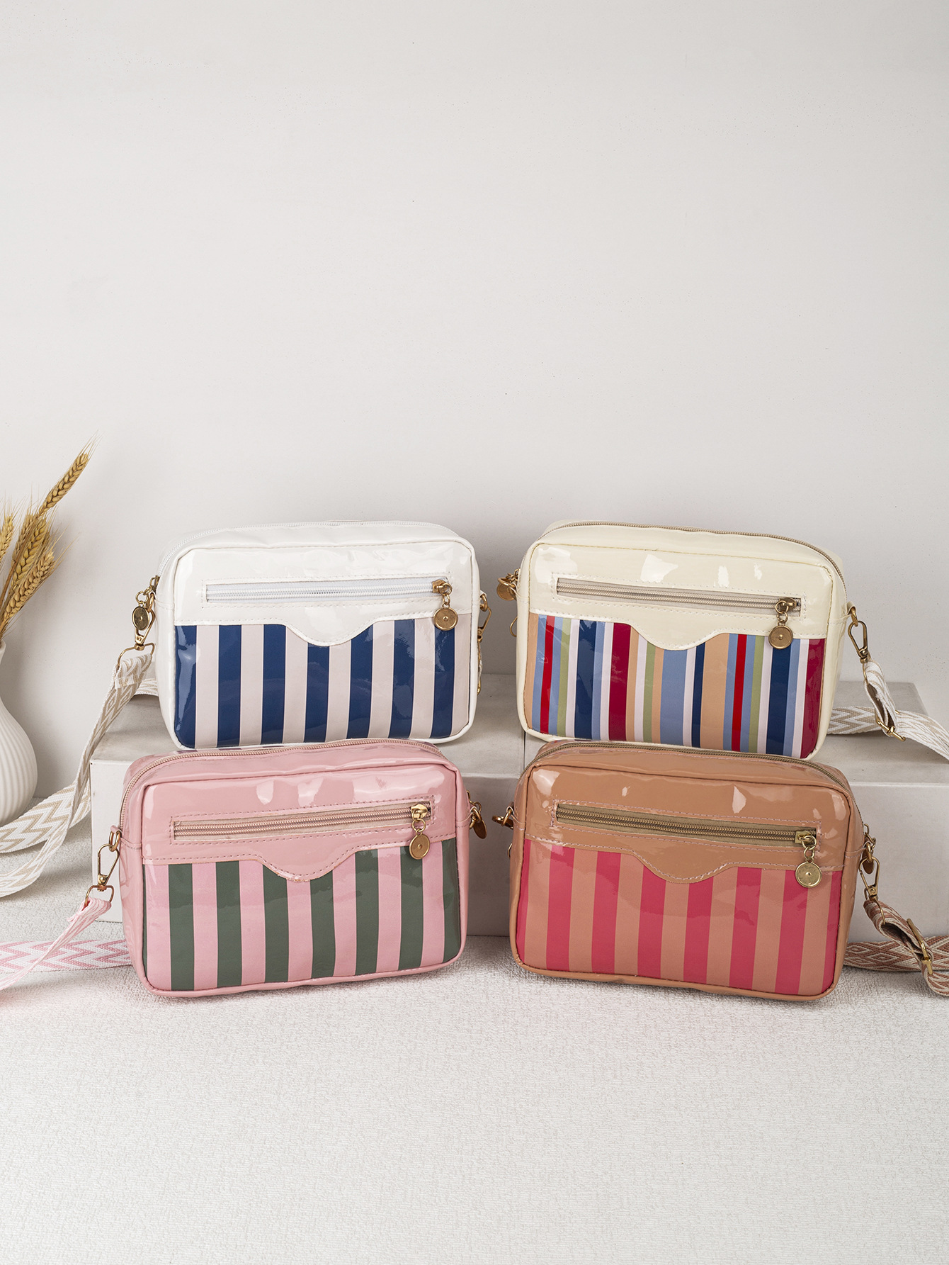 Glossy Stripe Crossbody